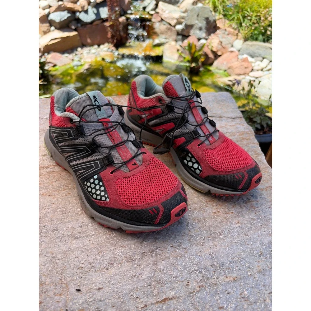 Salomon XR Mission Women Red Black Trail Running Shoes 377476 Sneakers Size 8